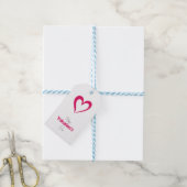 Einfaches Ruby-Herz Happy Valentinstag-Geschenk Geschenkanhänger (Mit Garn)