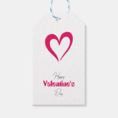 Einfaches Ruby-Herz Happy Valentinstag-Geschenk Geschenkanhänger (Vorderseite)