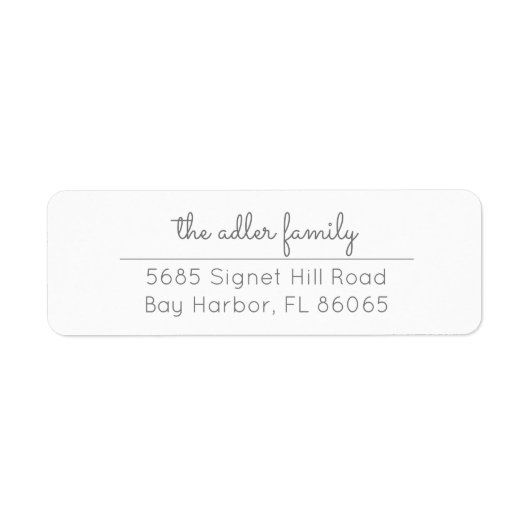 Einfaches Rückgabeadresse-Label für graue Skripte (Vorne)