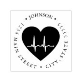 Einfaches Rückgabezeichen für das rote Herz EKG He Permastempel (Design)