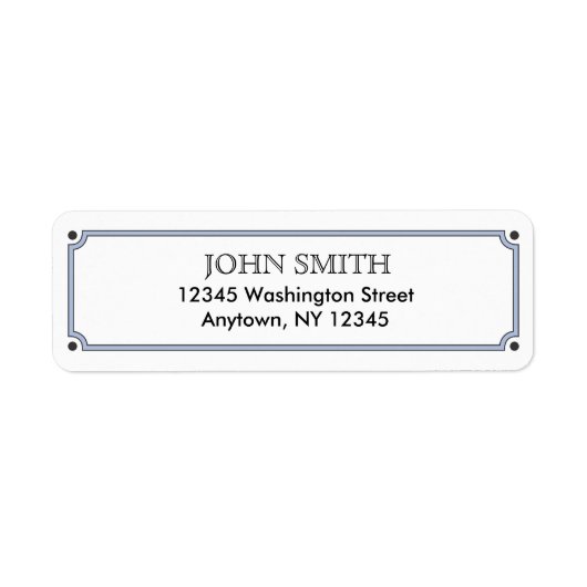 Einfaches Rücksendekennzeichen mit blauer Grenze (Vorne)