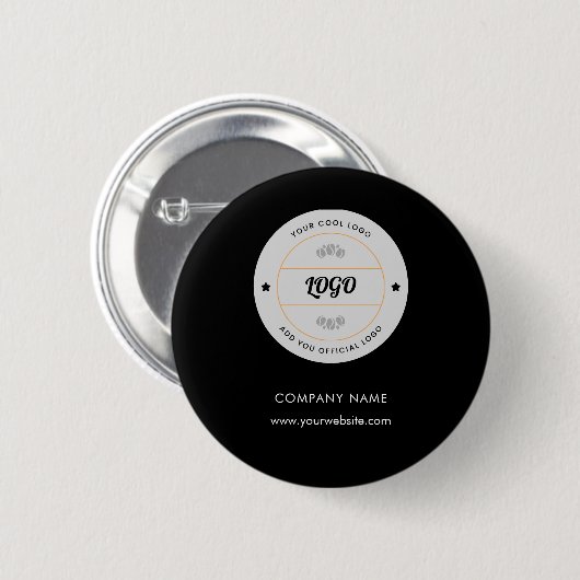 Einfaches rundes Geschäftslogo & Text Unternehmen Button (Vorne & Hinten)