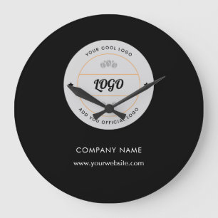 Einfaches rundes Geschäftslogo & Text Unternehmens Große Wanduhr