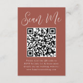 Einfaches Rust-Skript QR-Code Hochzeits-RSVP Begleitkarte (Vorderseite)