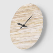 Einfaches rustikales Beige Holz Große Wanduhr (Winkel)