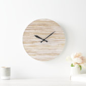 Einfaches rustikales Beige Holz Große Wanduhr (Zuhause)