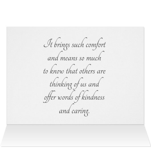 Einfaches rustikales Blumenherz Danke für Beileid (Innenansicht Horizontal (Oben))