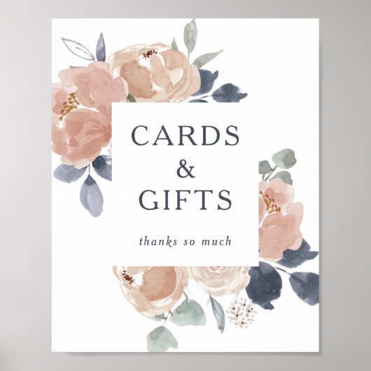 Einfaches Rustikales Blumenkarten- und Geschenke-S Poster (Vorne)