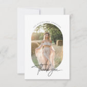 Einfaches rustikales Boho Kapsel-Foto-Brautparty Dankeskarte (Vorderseite)