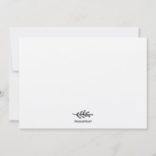 Einfaches rustikales botanisches einladung (Rückseite)