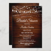 Einfaches rustikales Brautparty aus Holz und Strin Einladung (Vorne/Hinten)