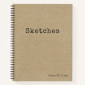 Einfaches rustikales Burlap-Muster mit Ihrem Namen Notizblock (Vorderseite)