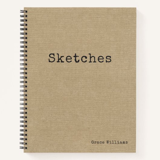 Einfaches rustikales Burlap-Muster mit Ihrem Namen Notizblock (Vorderseite)