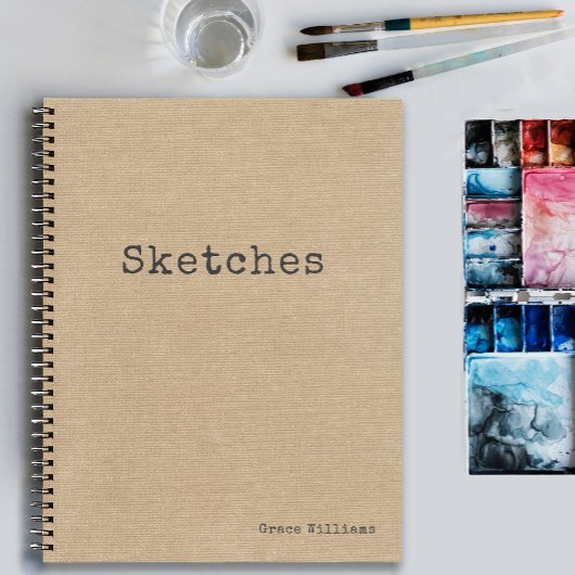 Einfaches rustikales Burlap-Muster mit Ihrem Namen Notizblock