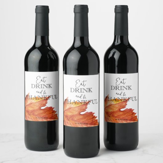 Einfaches Rustikales Erntedank-Label. Weinetikett (Flaschen)