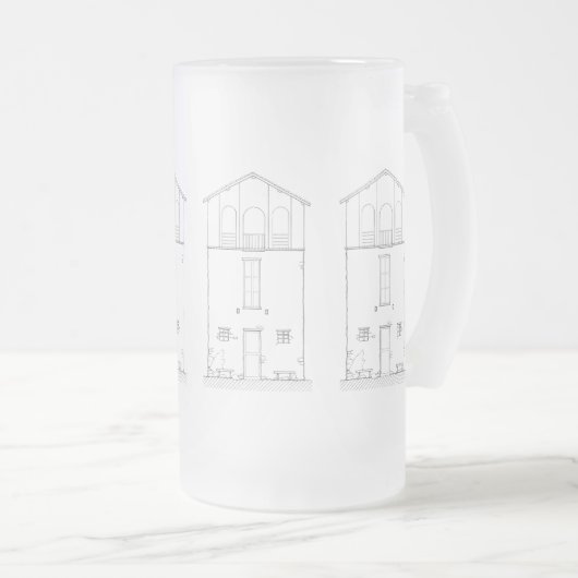 Einfaches rustikales Haus-moderner eleganter Mattglas Bierglas (VorderseiteRechts)