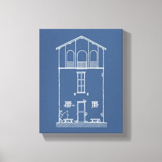 Einfaches rustikales Haus Modernes Konzept | Navy Leinwanddruck (Vorderseite)