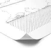 Einfaches rustikales Haus Modernes Schwarz-Weiß Ze Poster (Ecke)