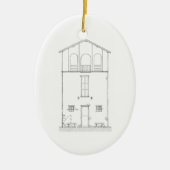 Einfaches rustikales Haus-neuer Keramikornament (Vorne)