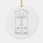 Einfaches rustikales Haus-neuer Keramikornament (Vorne)