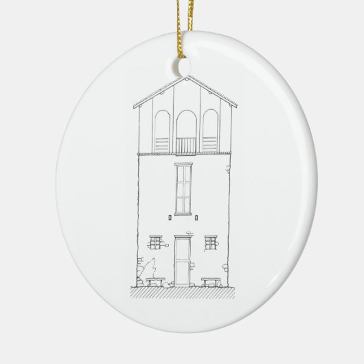 Einfaches rustikales Haus-neuer Keramikornament (Links)