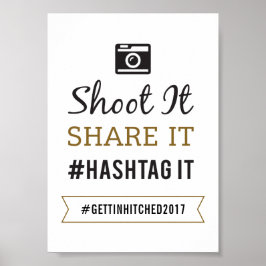 Einfaches rustikales Hochzeitsszeichen für 12x18 H Poster