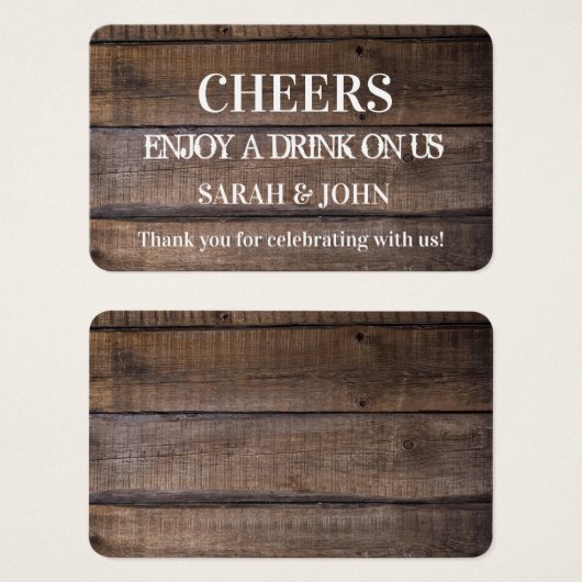 Einfaches rustikales Hochzeitsticket (Vorne & Hinten)