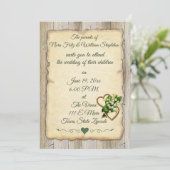 Einfaches rustikales Holz & altes Papier, Lilie &  Ankündigung (Stehend Vorderseite)