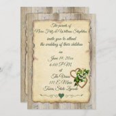 Einfaches rustikales Holz & altes Papier, Lilie &  Ankündigung (Vorne/Hinten)