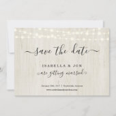 Einfaches rustikales Holz Save the Date Ankündigung (Vorderseite)