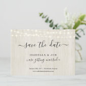 Einfaches rustikales Holz Save the Date Ankündigung (Stehend Vorderseite)