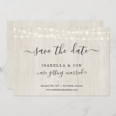 Einfaches rustikales Holz Save the Date Ankündigung (Vorne/Hinten)