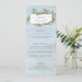 Einfaches rustikales hölzernes botanisches menükarte (Stehend Vorderseite)