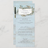 Einfaches rustikales hölzernes botanisches menükarte (Vorne/Hinten)