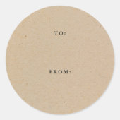 Einfaches rustikales Kraftgeschenk Runder Aufkleber (Vorderseite)