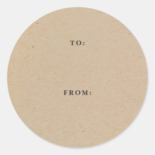 Einfaches rustikales Kraftgeschenk Runder Aufkleber (Vorderseite)
