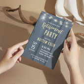 Einfaches rustikales Lantern Arch Foto Retirement Einladung