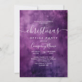 Einfaches rustikales Lila Weihnachtsbüro Party Einladung (Vorderseite)