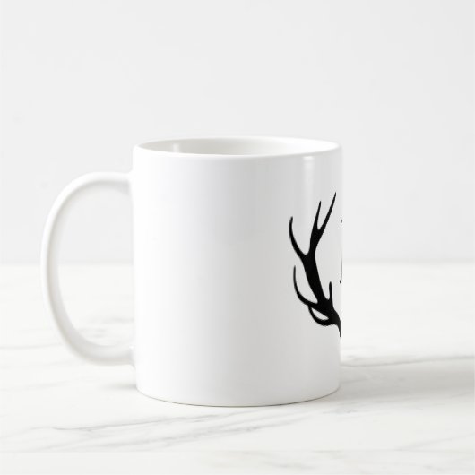 Einfaches rustikales Rotwild-Geweih-Monogramm Kaffeetasse (Links)