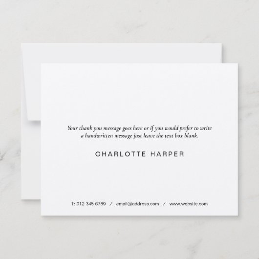 Einfaches rustikales Skriptgeschäft dank Karte (Rückseite)