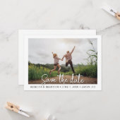 Einfaches rustikales zweiseitiges Foto Save the Da Karte (Vorderseite/Rückseite Beispiel)