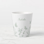 Einfaches Salbeigrün Botanical  Milchtasse (Vorderseite)