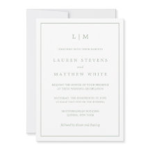 Einfaches Salbeigrün-Monogramm Elegante Hochzeit