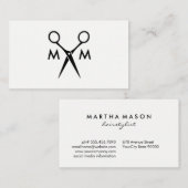 Einfaches Salon Shears Monogram Visitenkarte (Vorne/Hinten)