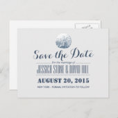 Einfaches Sand-Dollar-Silber Save the Date Ankündigungspostkarte (Vorne/Hinten)