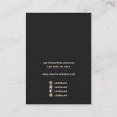 Einfaches Satin Gold Aquarellbild Visitenkarte (Rückseite)