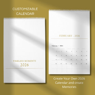 Einfaches, sauberes Design mit schöner Typografie Kalender