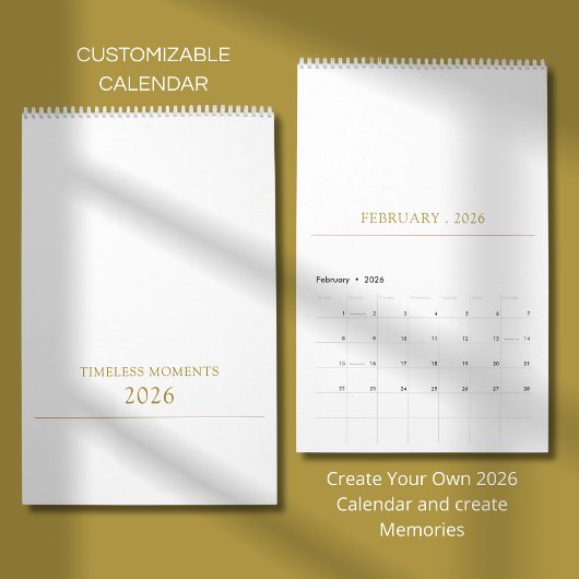 Einfaches, sauberes Design mit schöner Typografie Kalender