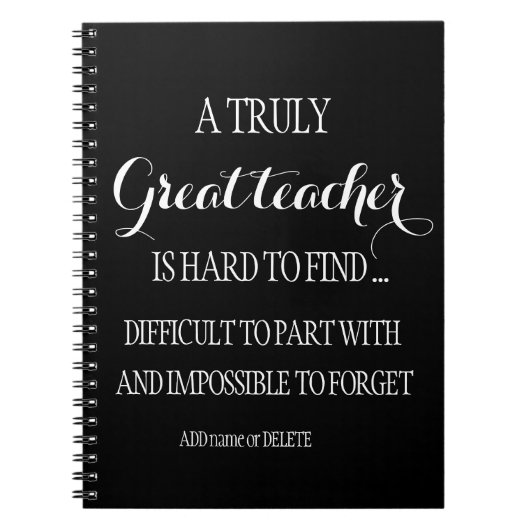 Einfaches sauberes Lehrernotebook - Schwarzweißges Notizblock (Vorderseite)