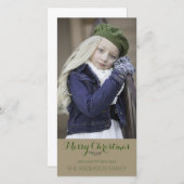 Einfaches sauberes rustikales Weihnachtsfest Foto Feiertagskarte (Vorne/Hinten)